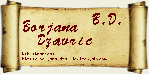 Borjana Džavrić vizit kartica